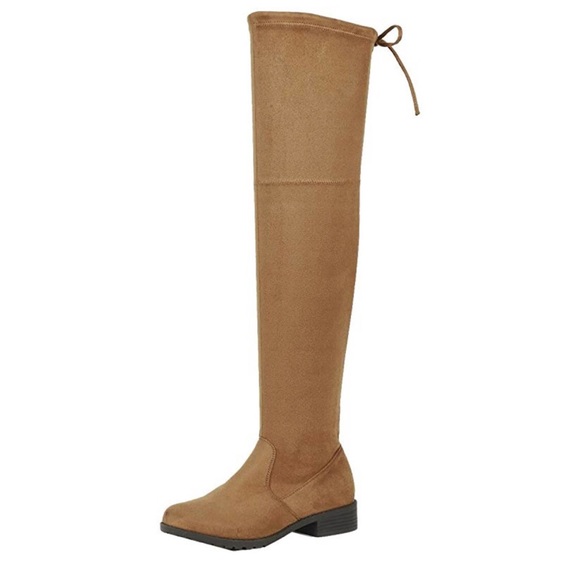 Shoes - Tan Over The Knee Boots